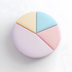 Fototapeta premium Top view 3d pie chart isolated on white