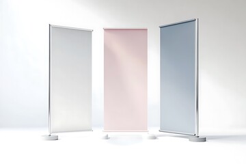 Retractable Banners Displayed on a White Background