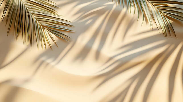Abstract Shadows of Palm Leaves on Sandy Background