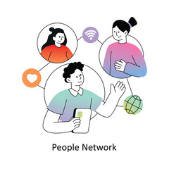 People Network  Flat Style Design Vector illustration. Stock illsutration. 