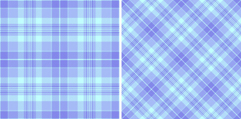 Pattern check background of tartan plaid seamless with a textile vector texture fabric. Set in cold colors for stylish scarves for women.