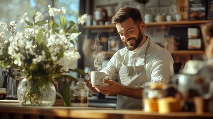 Fototapeta premium The Barista with Coffee