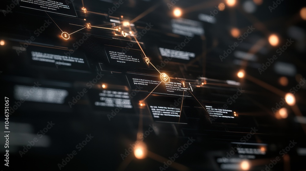 Poster floating text boxes in modern interface design