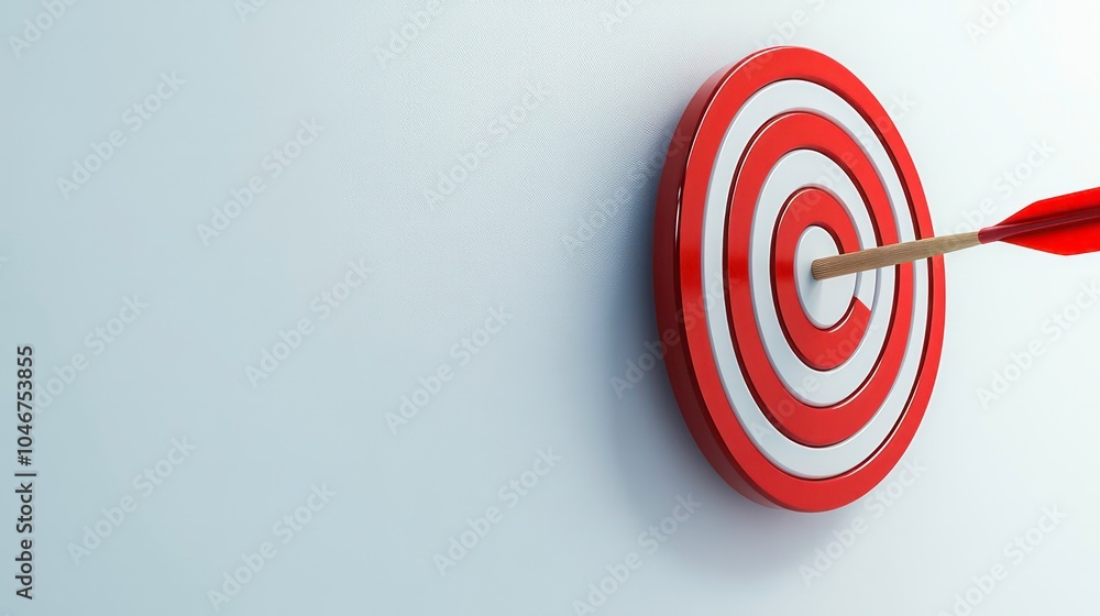 Aufkleber a red arrow hits the center of a red and white target with a copyright symbol in the middle. the tar