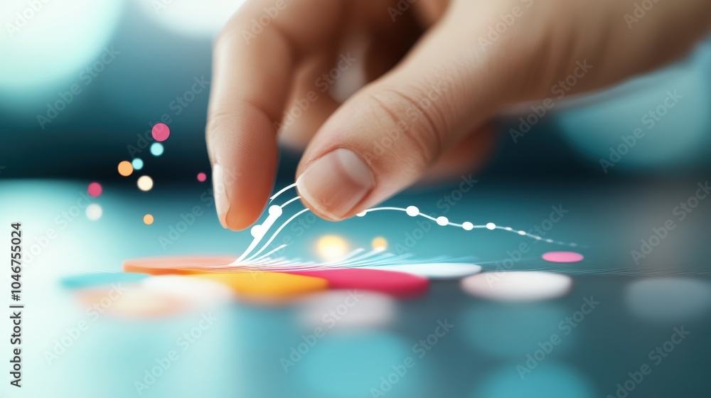 Poster a close up of a hand pointing to a curved line on a chart, highlighting the critical role of data in