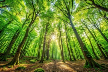 Enchanting forest with lush green trees