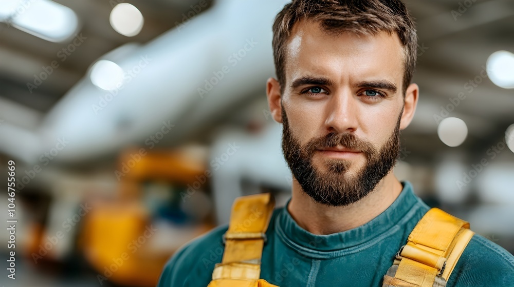 Aufkleber closeup of a professional mechanic checking and monitoring the hydraulic fluid levels in the dashboa
