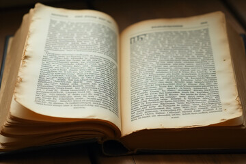 Obraz premium weathered pages hold gentle wrinkles faded letters evoking memories classic literature forgotten stories within worn book covers