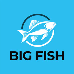 big fish flat minimalist logo design
