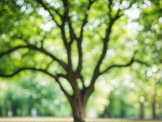 Fototapeta premium Blurred of green natural tree in park background