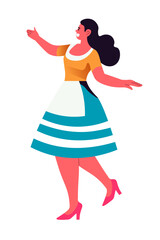 Woman Dancing in Folk Costume