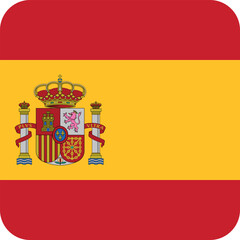 Obraz premium Button shaped national flag of the European country of SPAIN