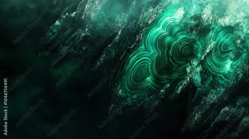 Poster abstract green malachite pattern for background use