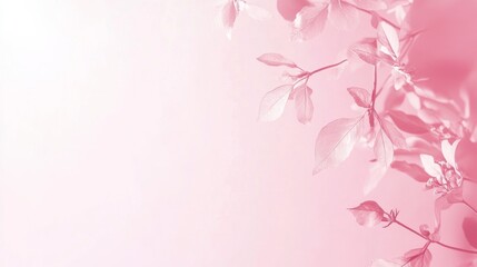Fototapeta premium Photo of, Pink background with subtle gradient and soft floral silhouettes for design, banner template