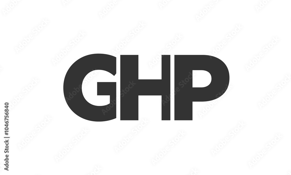 Fototapete ghp logo design template with strong and modern bold text. initial based vector logotype featuring s