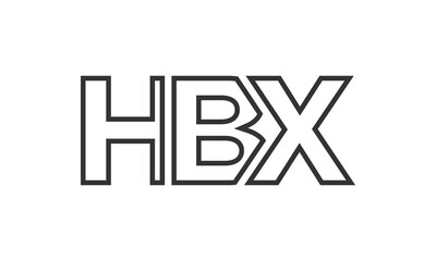 HBX logo design template with strong and modern bold text. Initial based vector logotype featuring simple and minimal typography. Trendy company identity.