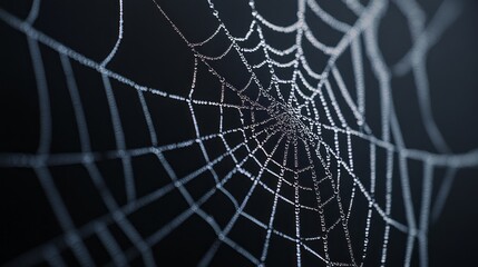 A spider web is shown in a close up
