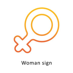 Woman sign vector Outline Gradient Design icon. Cancer Symbol on White background EPS 10 File