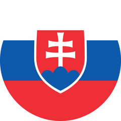 Circle shaped national flag of the European country of SLOVAKIA