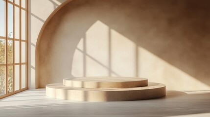 Design a podium mockup with a minimalist style.