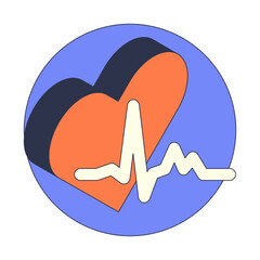 Heart with heartbeat line symbolizes health and vitality.