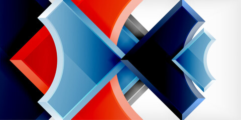 Arrow with round elements. Color geometric shapes background. Vector Illustration For Wallpaper, Banner, Background, Card, Book Illustration, landing page