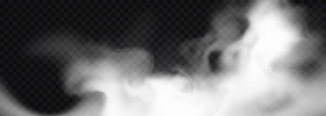 realistic smoke, vector illustration light haze, transparent steam on isolated background