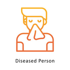 Diseased Person vector Outline Gradient Design icon. Cancer Symbol on White background EPS 10 File