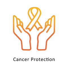 Cancer Protection vector Outline Gradient Design icon. Cancer Symbol on White background EPS 10 File