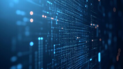 Technology graphic background for data transfer and AI processing.