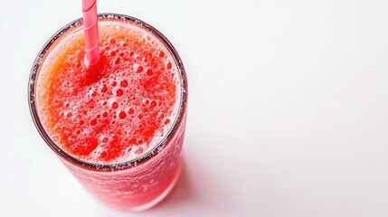 strawberry smoothie in glass