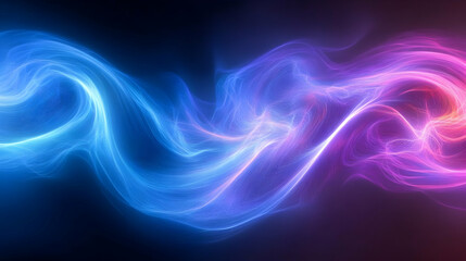 Glowing Blue and Purple Waves on Dark Background