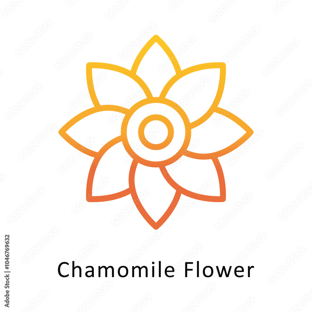Poster chamomile flower vector outline gradient design icon. cancer symbol on white background eps 10 file
