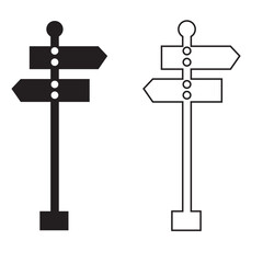 Signpost and direction icon. vector illustration.