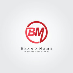 Initial BM Vector Logo - Elegant Monogram Template for letter B and M for your Business