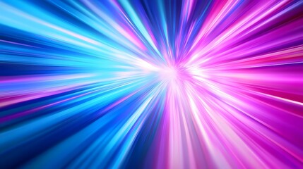 Obraz premium Neon light windows moving in to deep space center zoom effect, bright blue and pink. futuristic explosion of colors in the shape of blue windows. Modern futuristic. pattern-like scape. Background