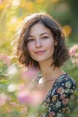 Beautiful Butterfly Perched Among Colorful Flowers