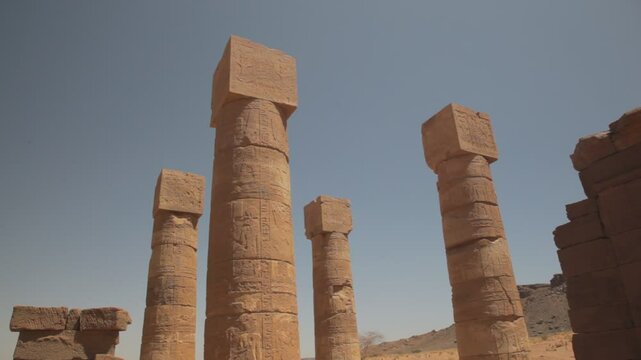 Sudan, Nubia, Naga, amun temple columns