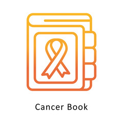 Cancer Book vector Outline Gradient Design icon. Cancer Symbol on White background EPS 10 File