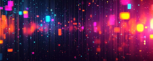 Obraz premium Pixelated pattern by retro technology with vibrant neon colors