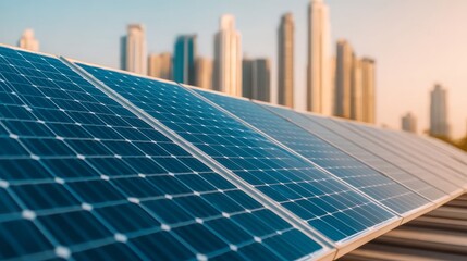 Obraz premium Harnessing solar energy the future of renewable power solutions in urban landscapes