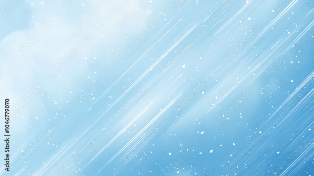 Poster soft blue background with floating particles