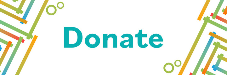 Donate Colorful Squares Borders Elements Horizontal 