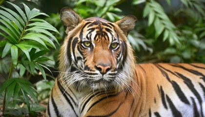 Fototapeta premium Majestic Tiger in Its Natural Jungle Habitat