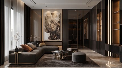 Elegant Modern Living Room with Artistic Decor