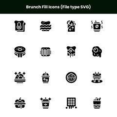 Brunch Fill Icons Set (File type SVG)
