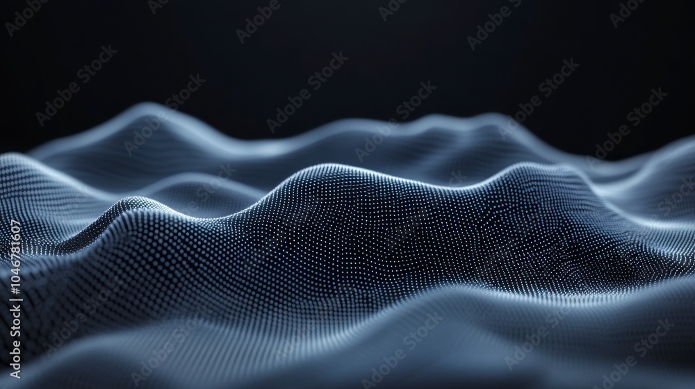 Poster abstract 3d waves representation in dark background