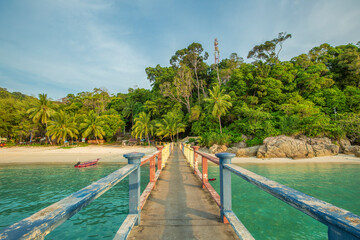 The Perhentian Island resort beach in Malaysia