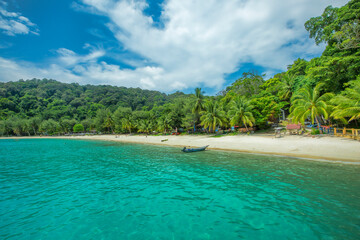 The Perhentian Island resort beach in Malaysia