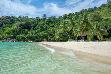 The Perhentian Island resort beach in Malaysia
